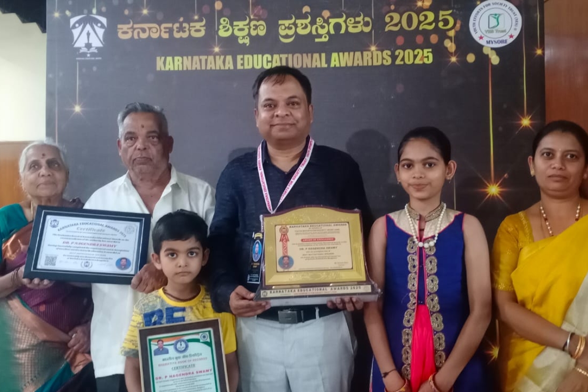Dr. P. Nagendra Swamy Honored with Karnataka Educational Award 2025 as Best Motivational Speaker